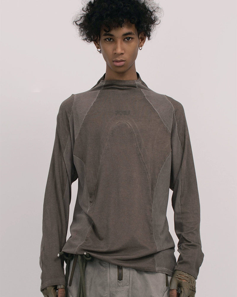 Techwear Mesh Panel Long-Sleeve Tee