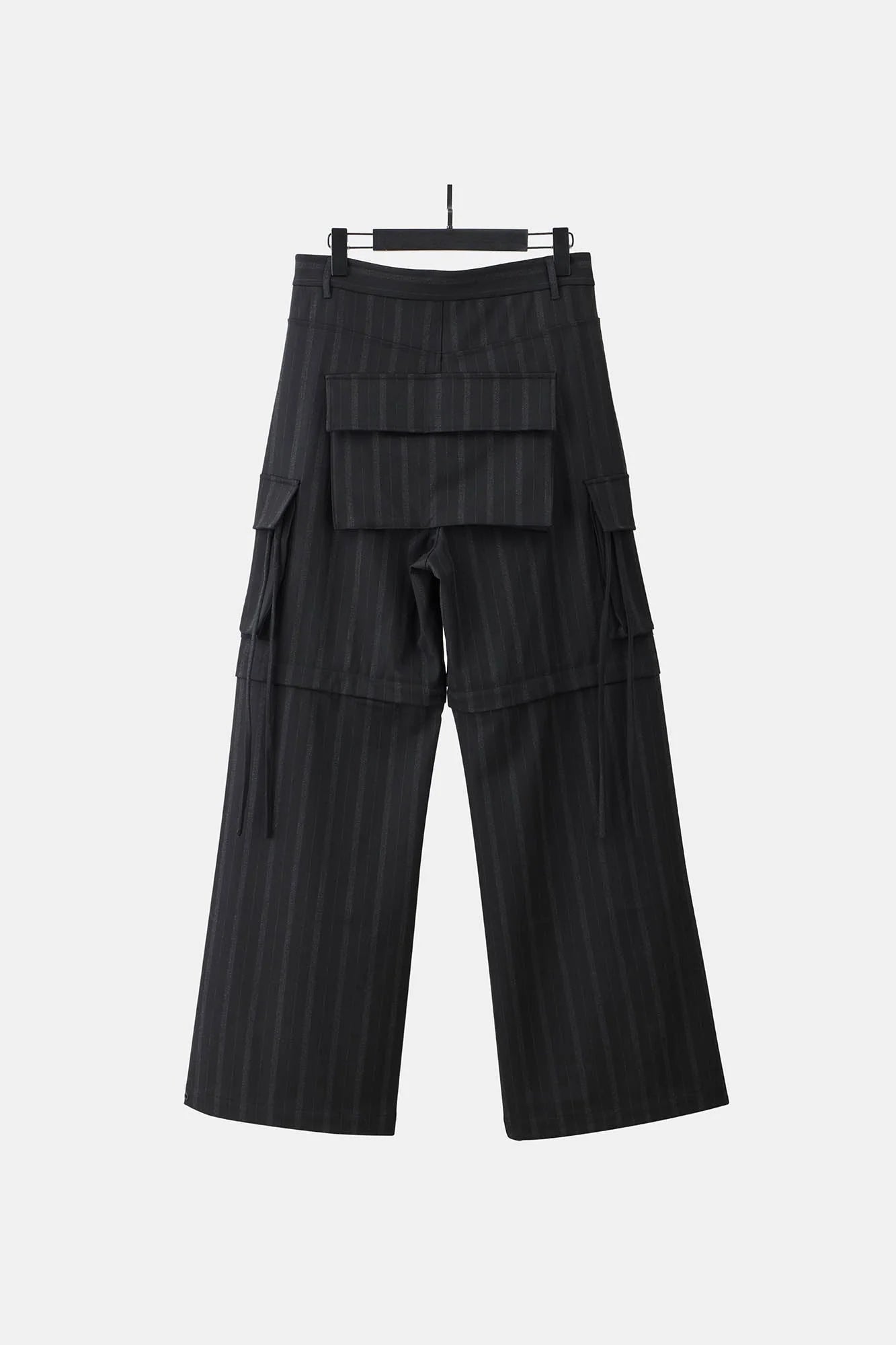 Multi-Pocket Stripe Detachable-Leg Pants
