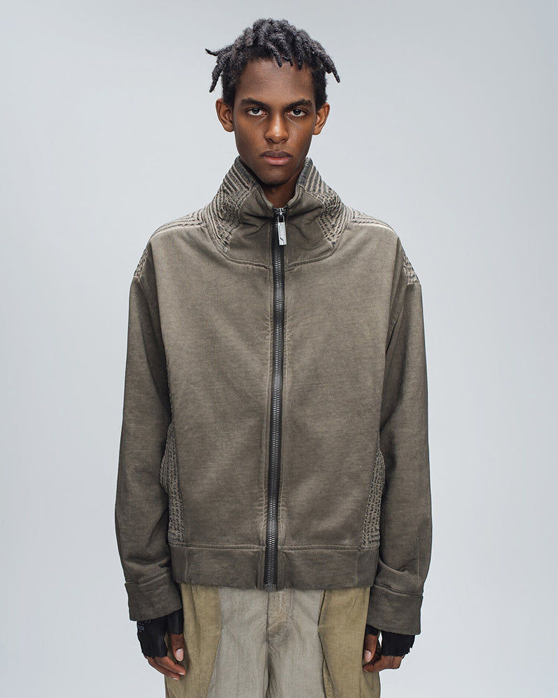 Washed Textured Panel Tech Jacket