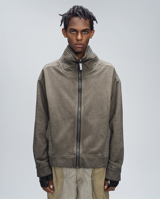 Washed Textured Panel Tech Jacket