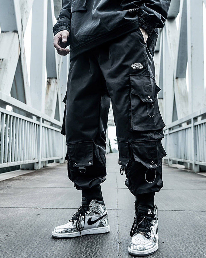 Streetwear Black Multi-Pocket Cargo Pants