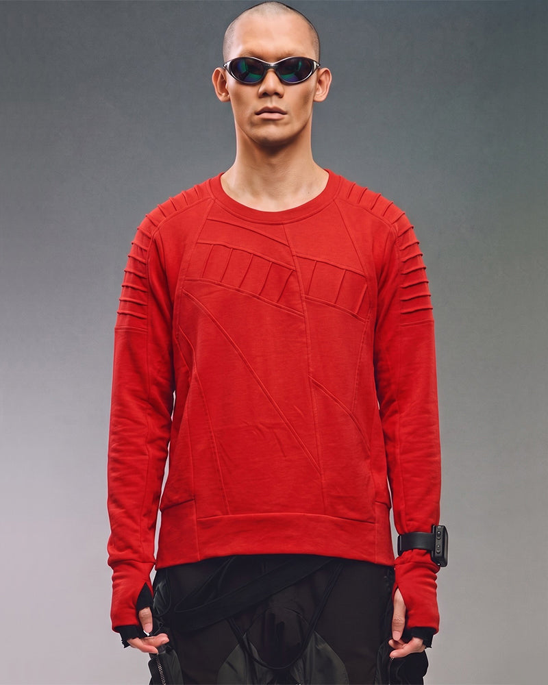 Wasteland Asymmetric Pleated Batwing‑Sleeve T‑shirt