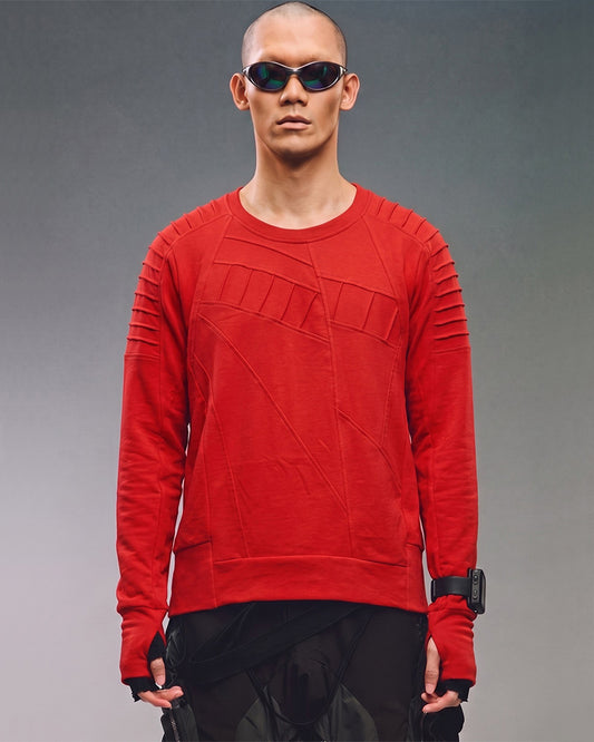 Wasteland Asymmetric Pleated Batwing‑Sleeve T‑shirt