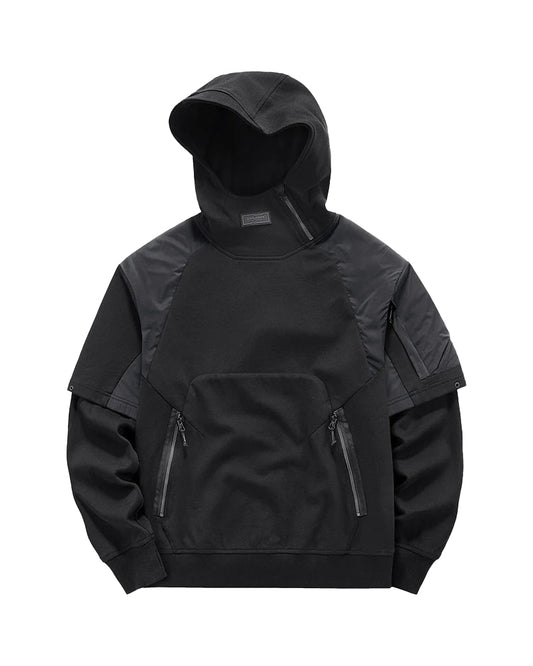 Functional Two-tone Spliced Tactical Hoodie