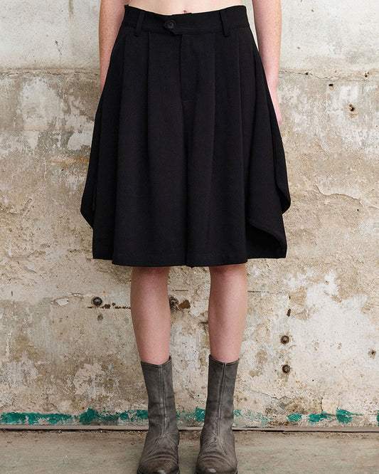 Draped Balloon Pleat Shorts