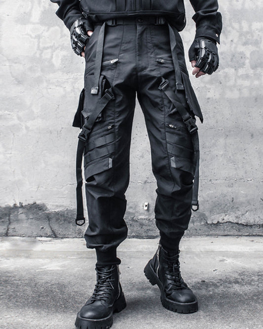 Functional Ribbon Belt Paratrooper Cargo Pants