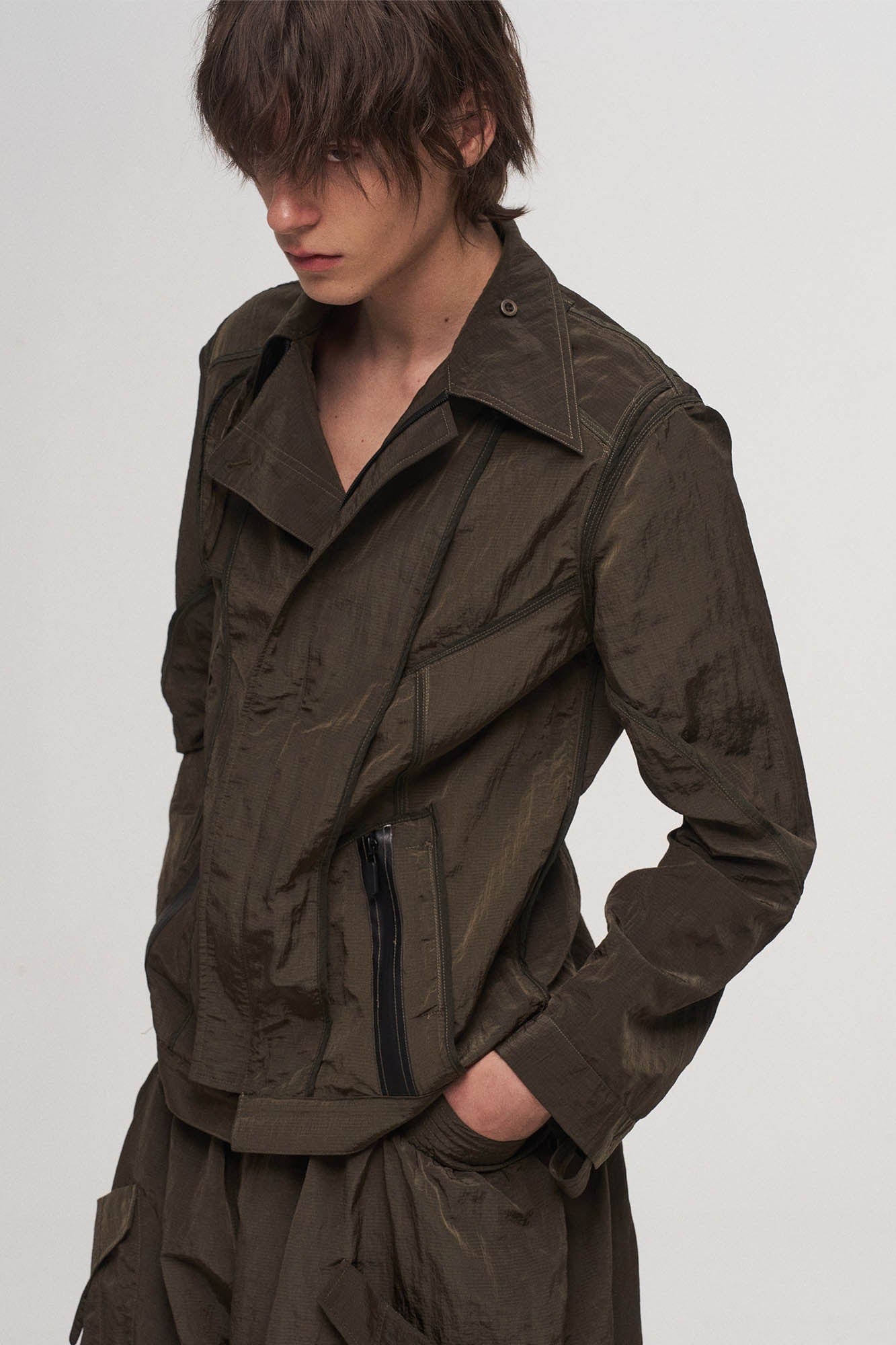 Utility Seam-Paneled Reversible Jacket