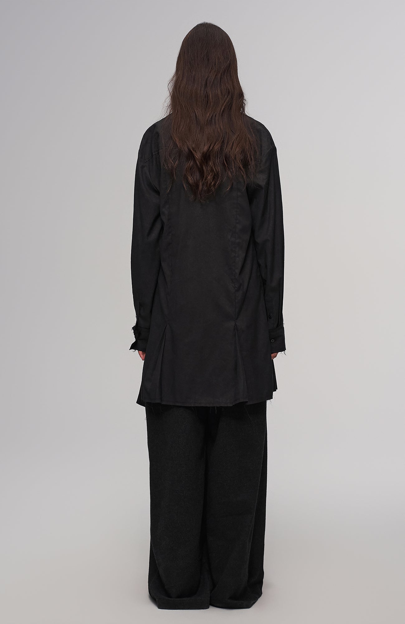 Asym Draped Raw-Edged Shirt