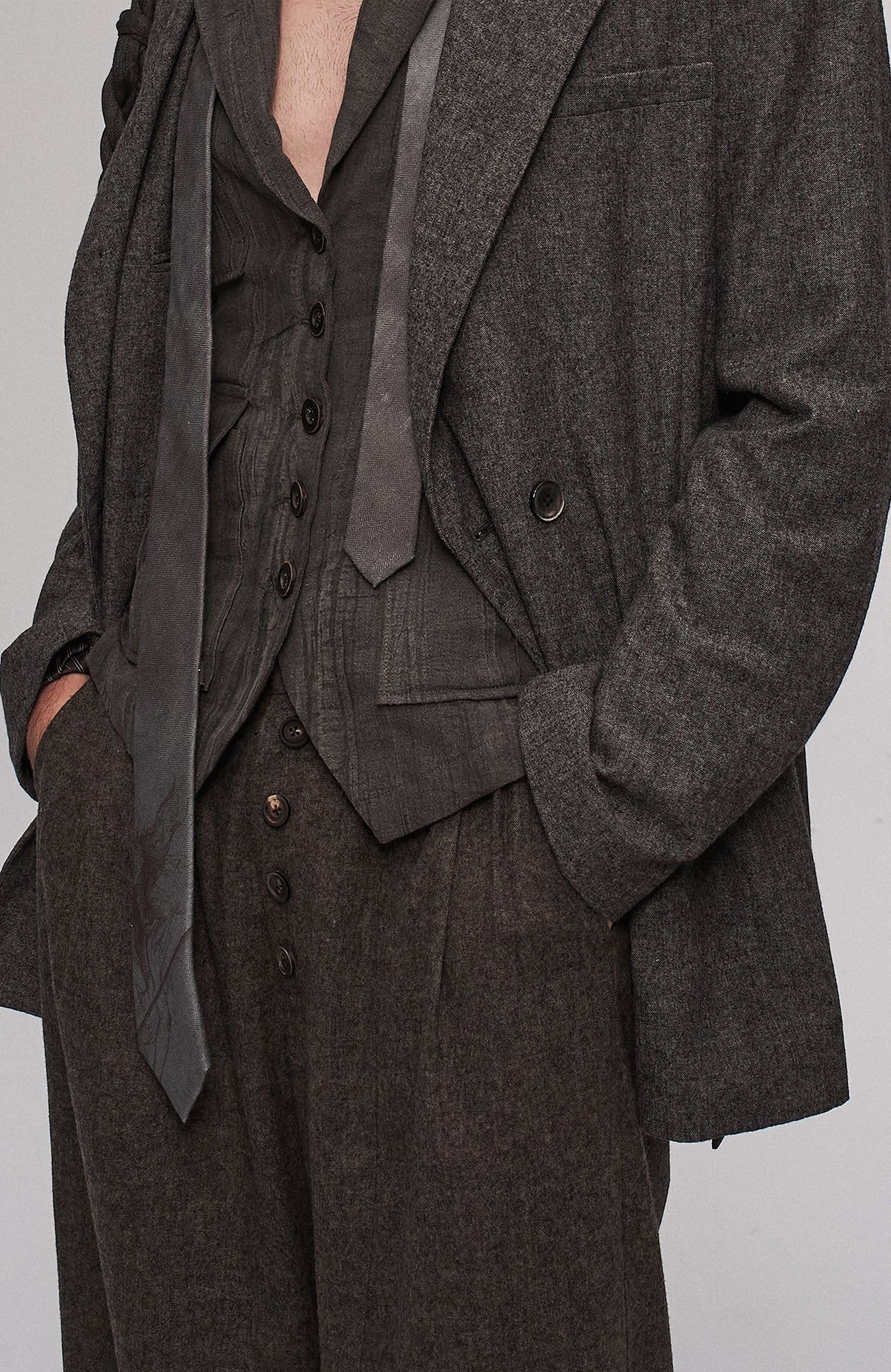 Rope Wrap Wool-Blend Suit Jacket