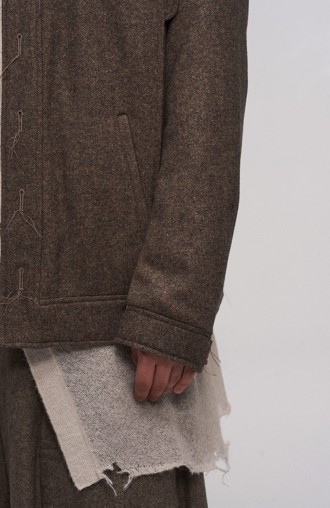Deconstructed Arc Panel Wool Blend Jacket