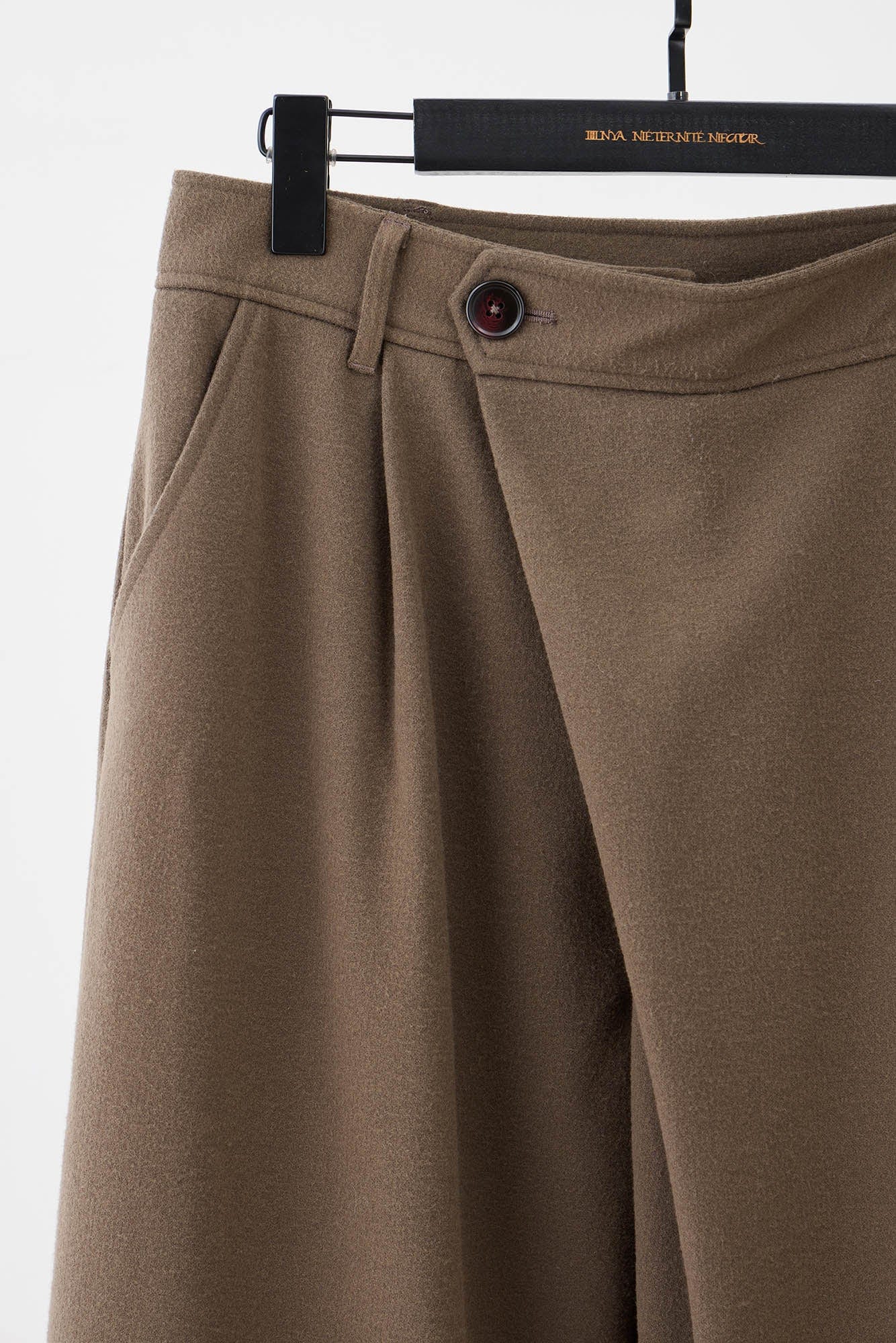Distressed Hem Asymmetrical Fly Trousers