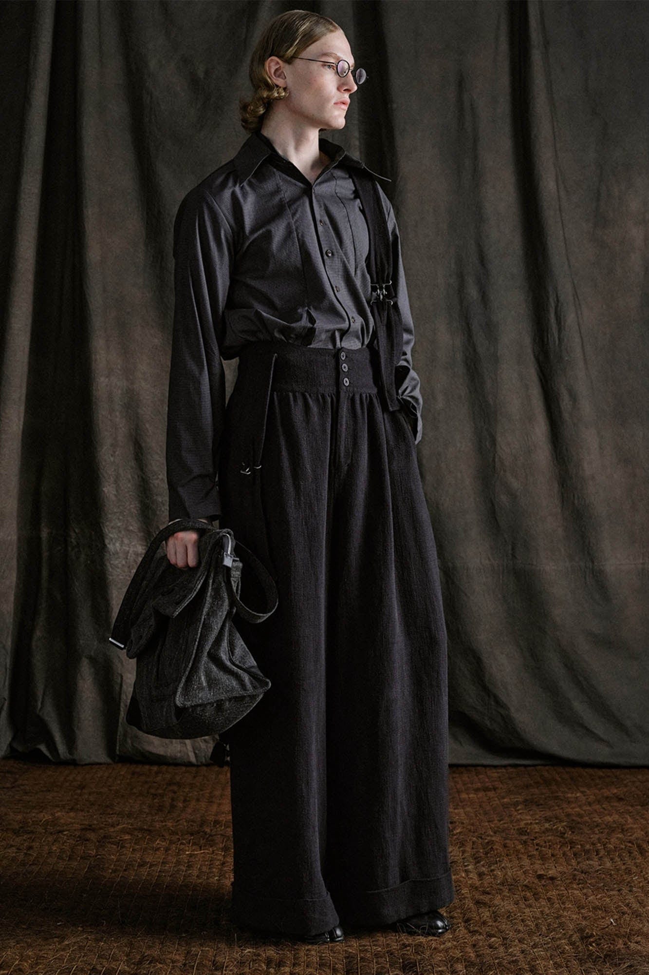 Buttoned High-Waist Wide-Leg Overalls