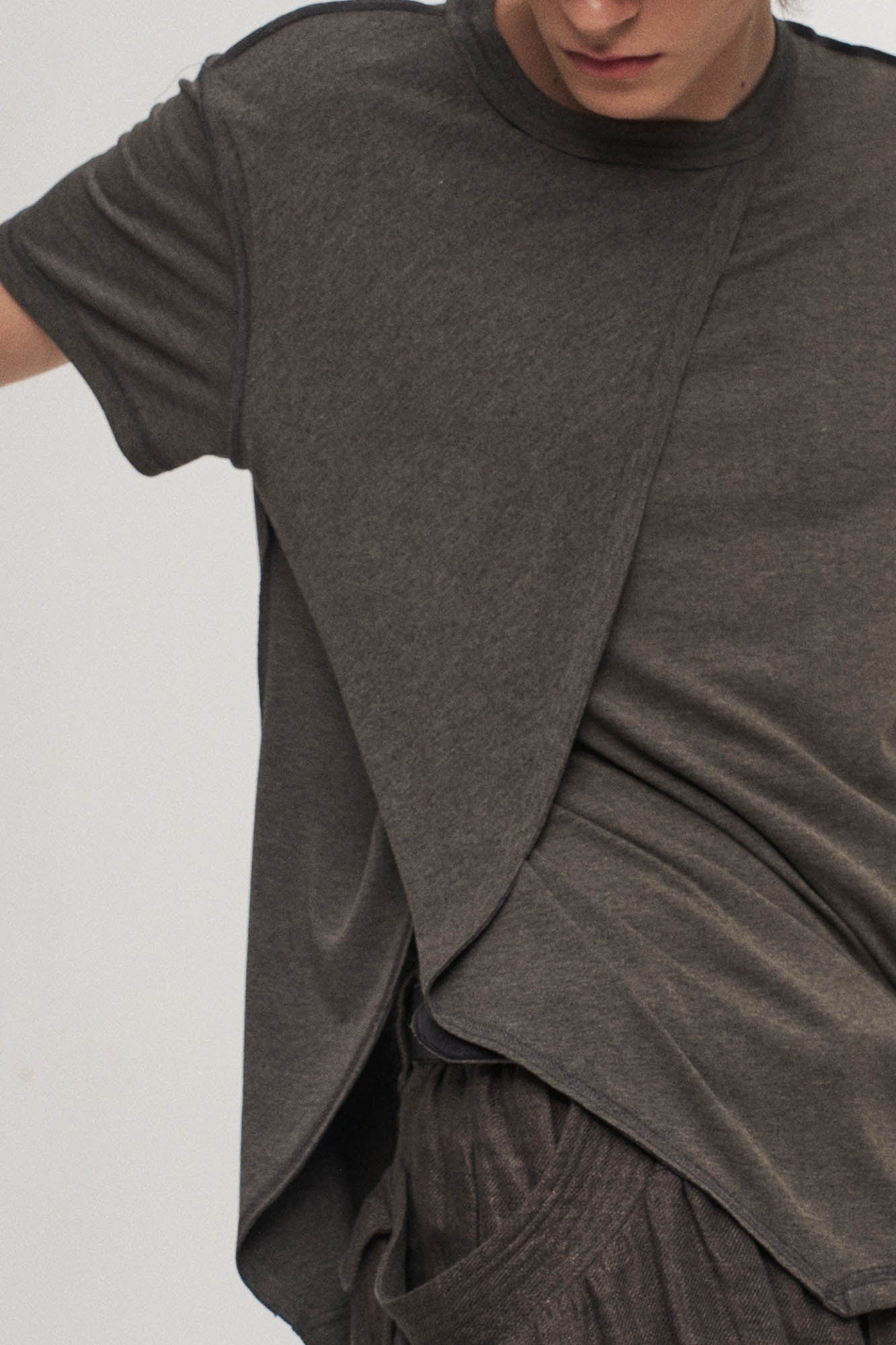 Asymmetrical Layered Spliced T-Shirt