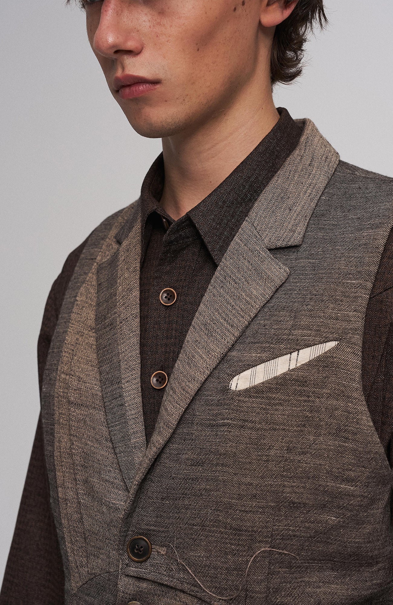 Deconstructed Paneled Belted Vest