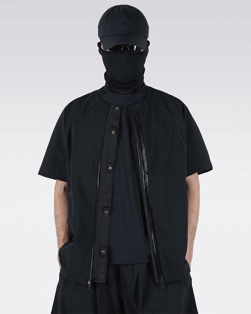 Magnetic Quick-Release Collar Zip Techwear Short-Sleeve Jacket