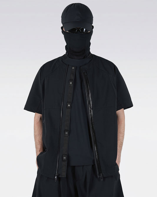 Magnetic Quick-Release Collar Zip Techwear Short-Sleeve Jacket
