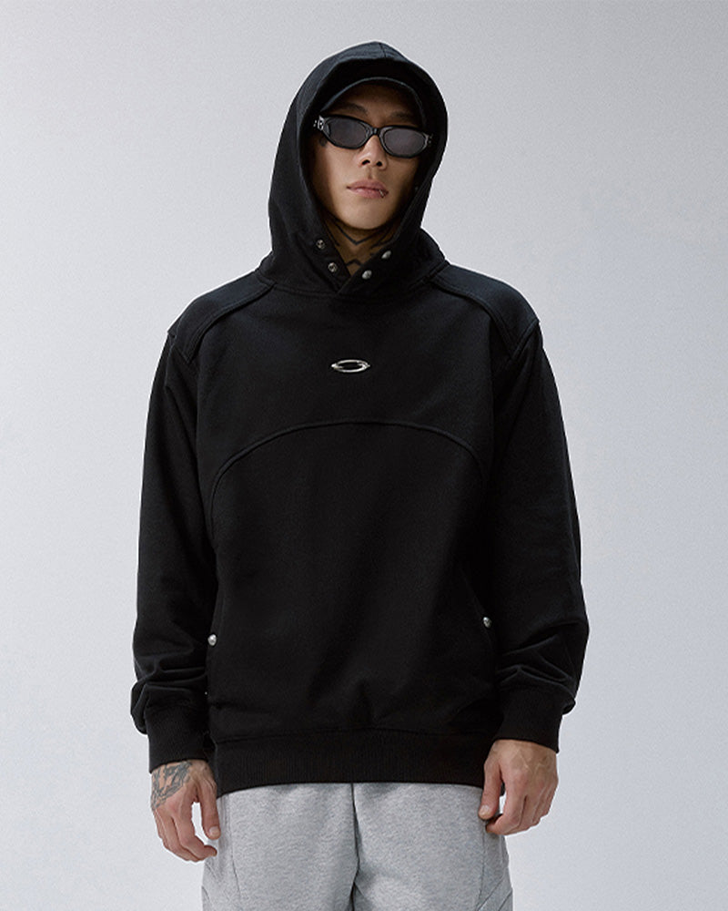 Essential Metal Badge Snap Hoodie