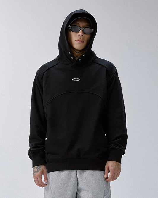 Essential Metal Badge Snap Hoodie