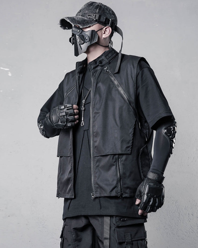 Techwear Multi-Zip Utility Vest