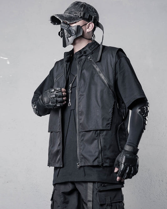 Techwear Multi-Zip Utility Vest