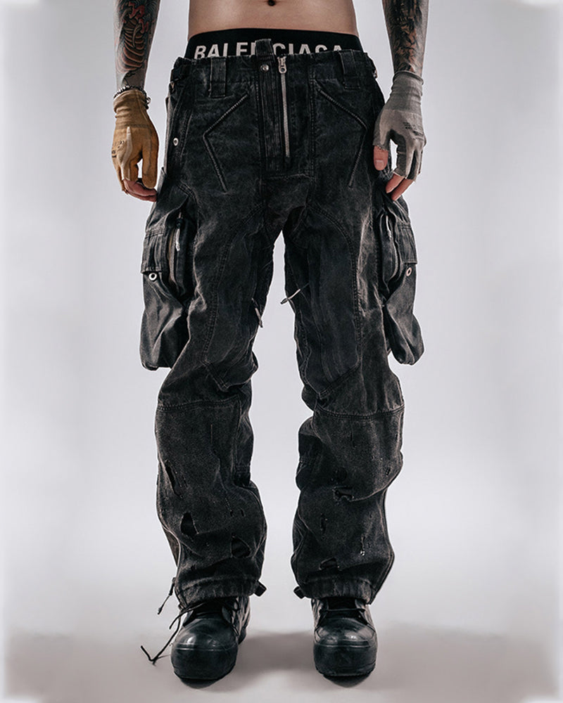 Post-Apocalyptic Distressed Wasteland Tactical Cargo Pants