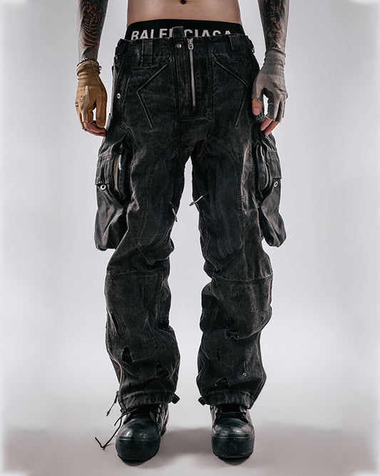 Post-Apocalyptic Distressed Wasteland Tactical Cargo Pants