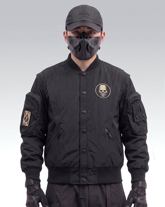 Tactical Skull Embroidered Bomber Jacket