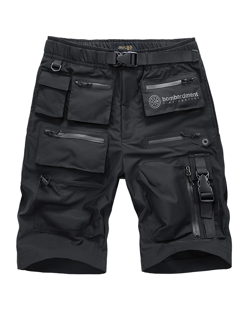 Functional Multi-Pocket Zip Cargo Shorts