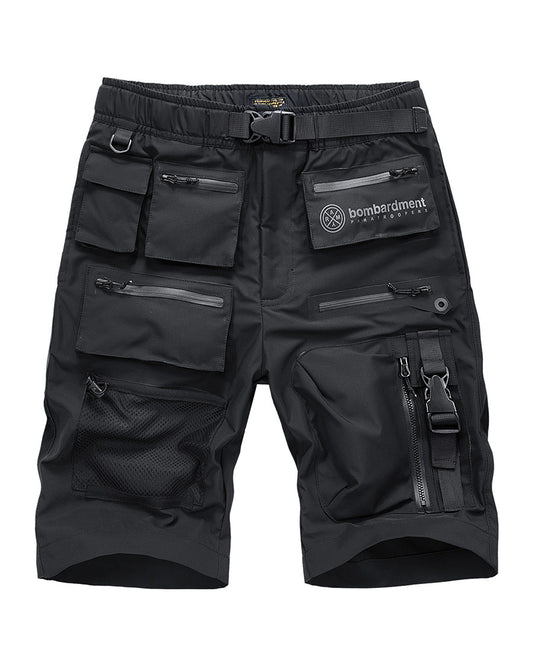Functional Multi-Pocket Zip Cargo Shorts