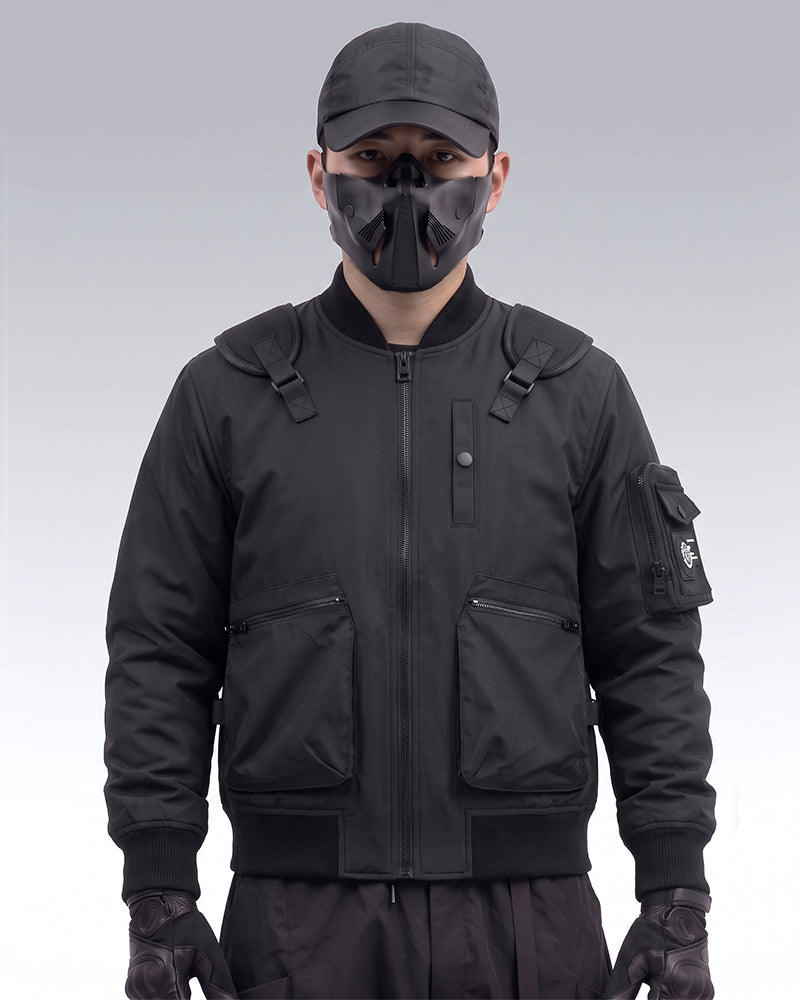 Functional Fake Two Piece Backpack Bomber Jacket