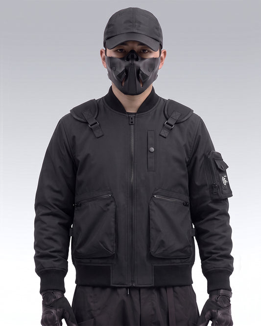 Functional Fake Two Piece Backpack Bomber Jacket