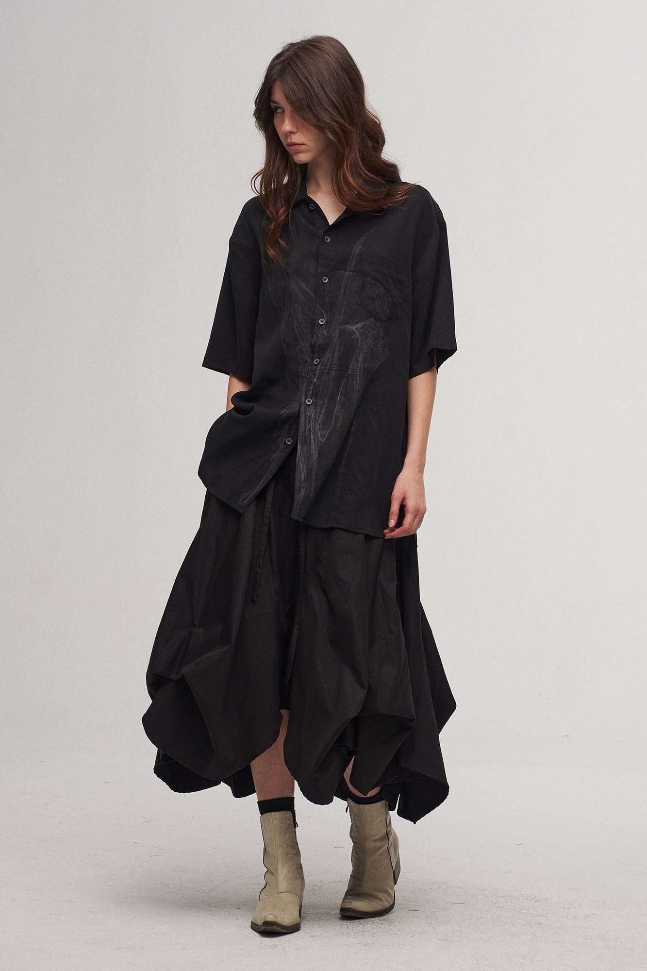 Dark Angel Paneled Half Shirt