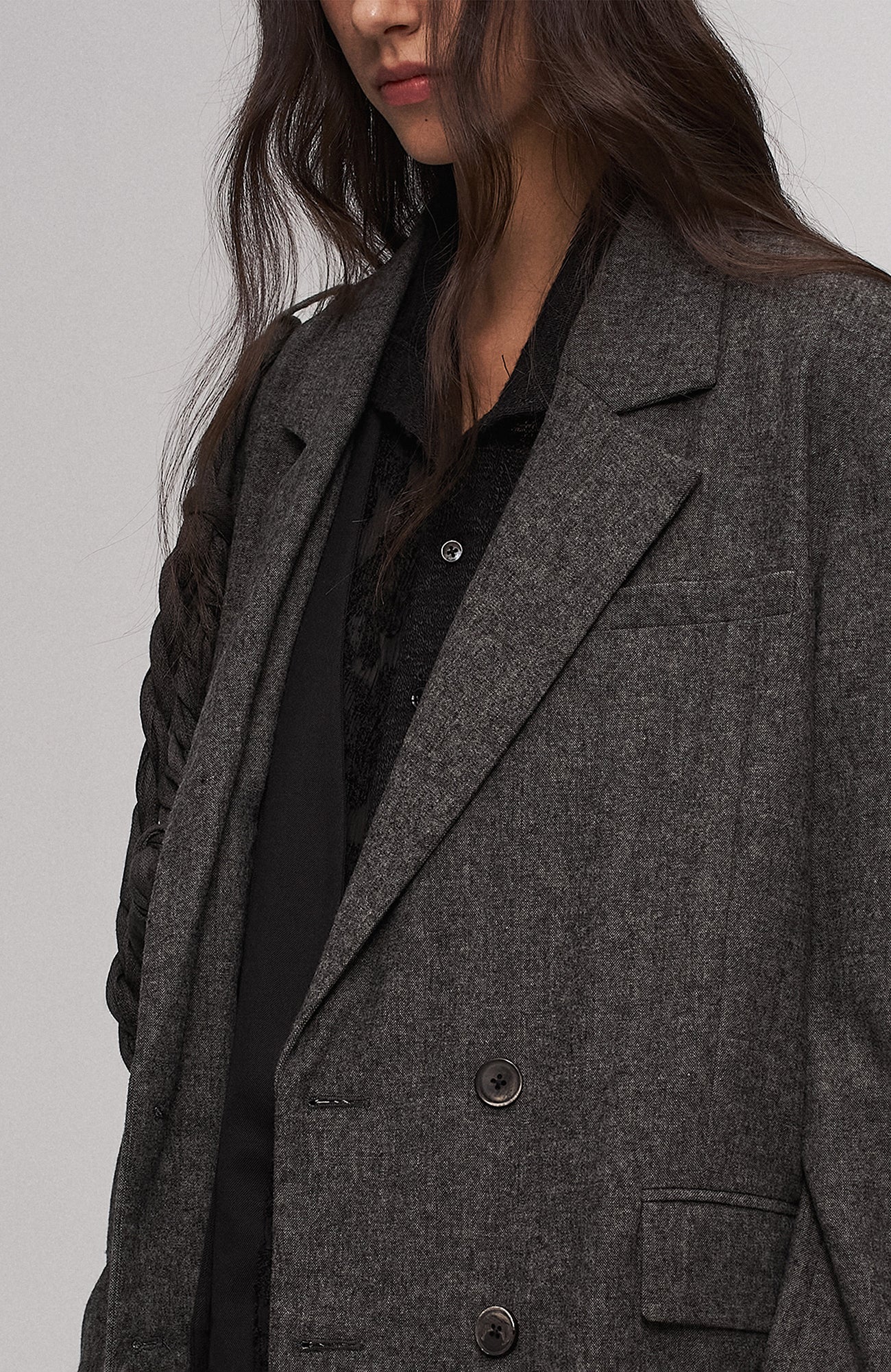 Rope Wrap Wool-Blend Suit Jacket