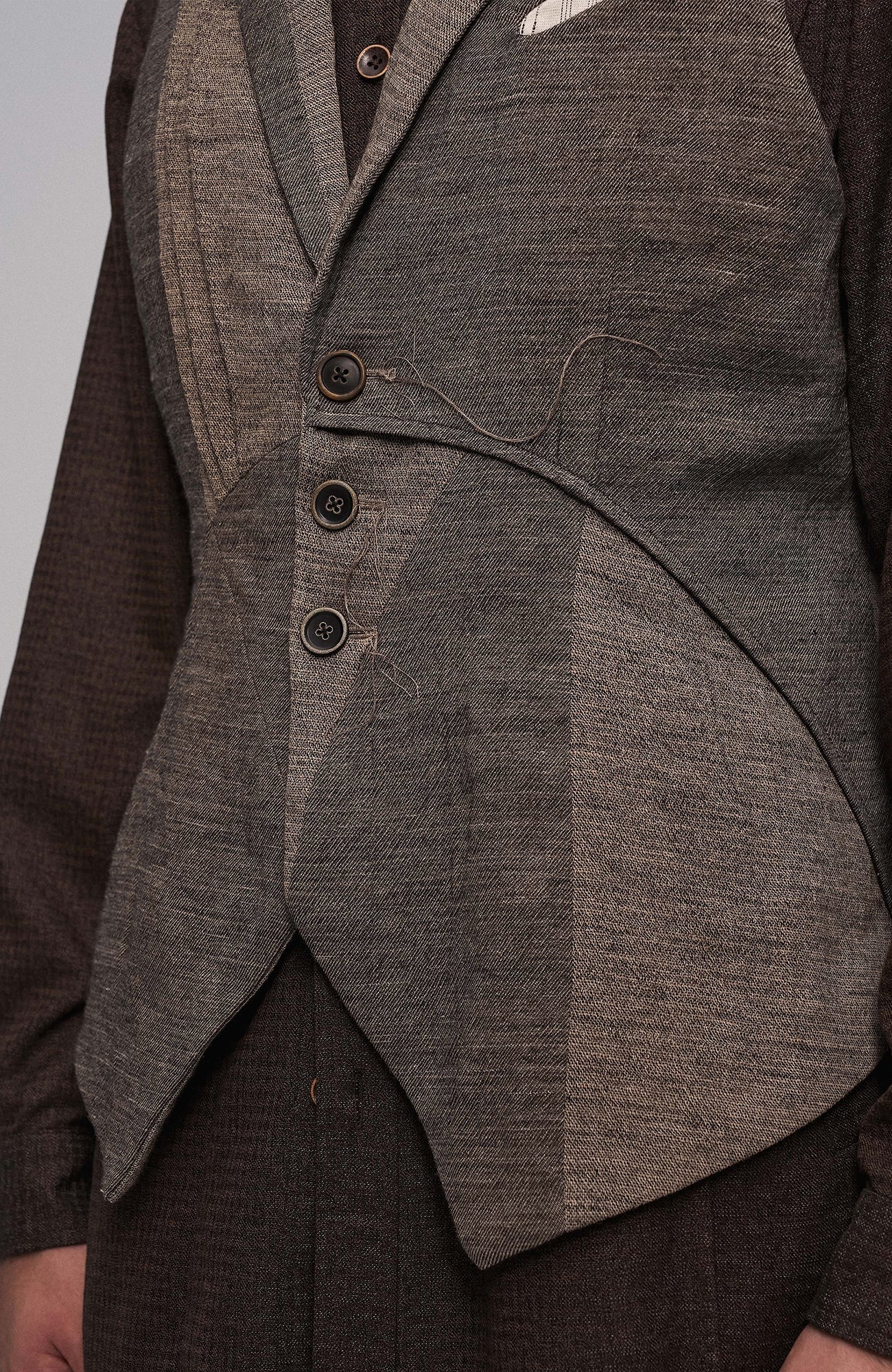 Deconstructed Paneled Belted Vest
