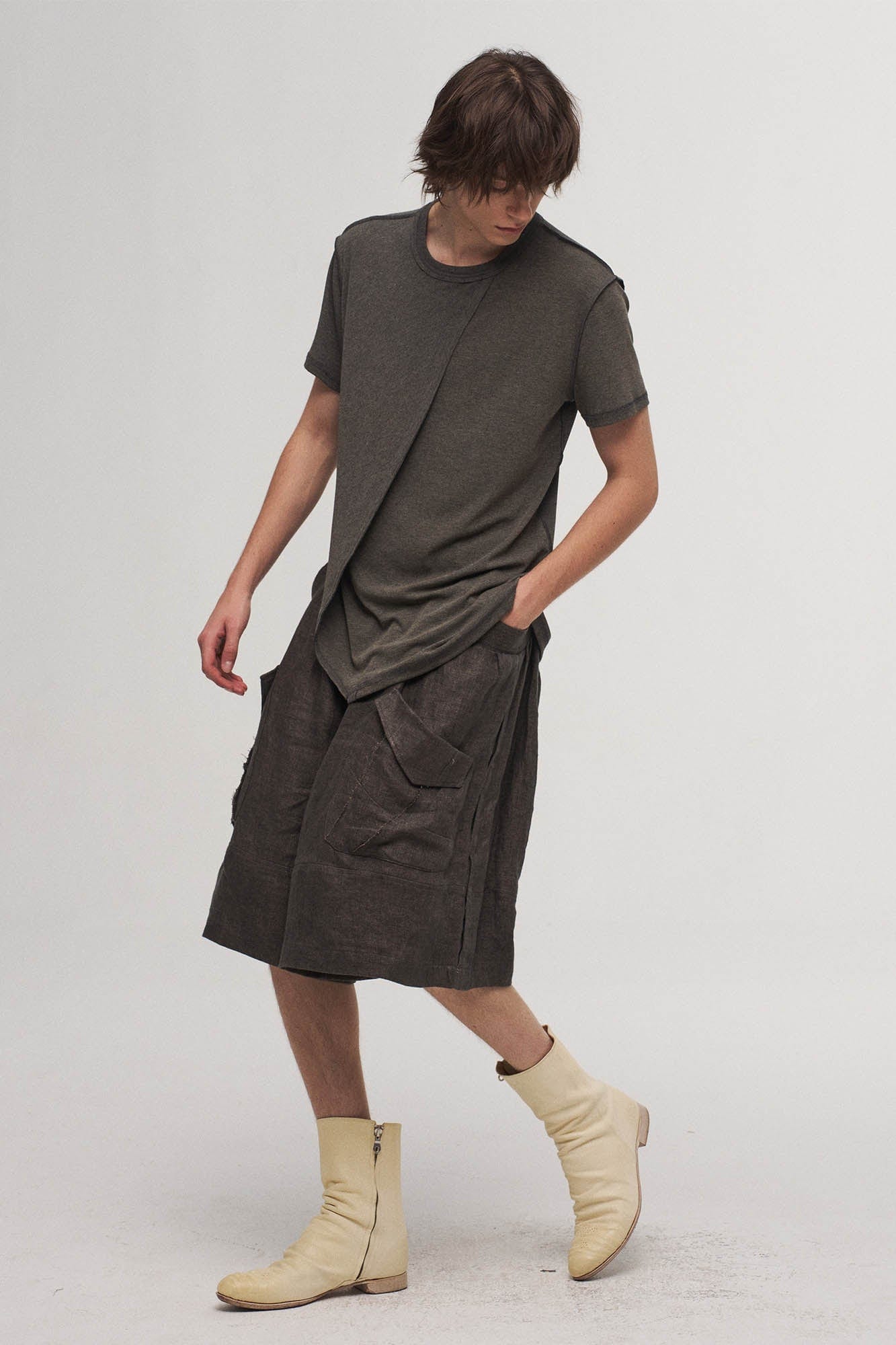 Asymmetrical Layered Spliced T-Shirt