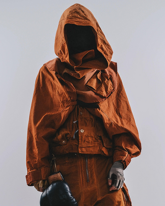 Post-Apocalyptic Tactical Dirty Wash Hooded Cape