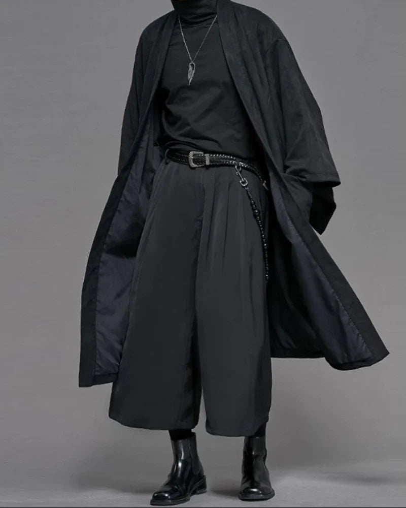 Modern Japanese Suede Long Kimino Jacket