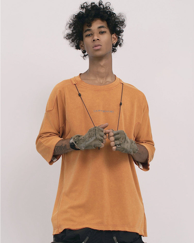 Wasteland Style Patchwork Drawstring T-Shirt