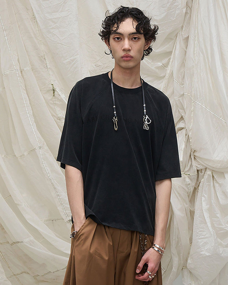 Washed Spliced Raglan T-Shirt