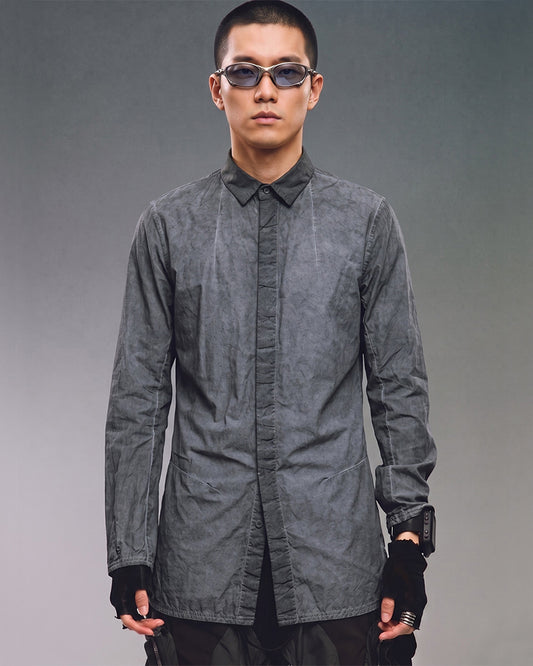 Wasteland Vintage Dirty Wash Distressed Long Sleeve Shirt