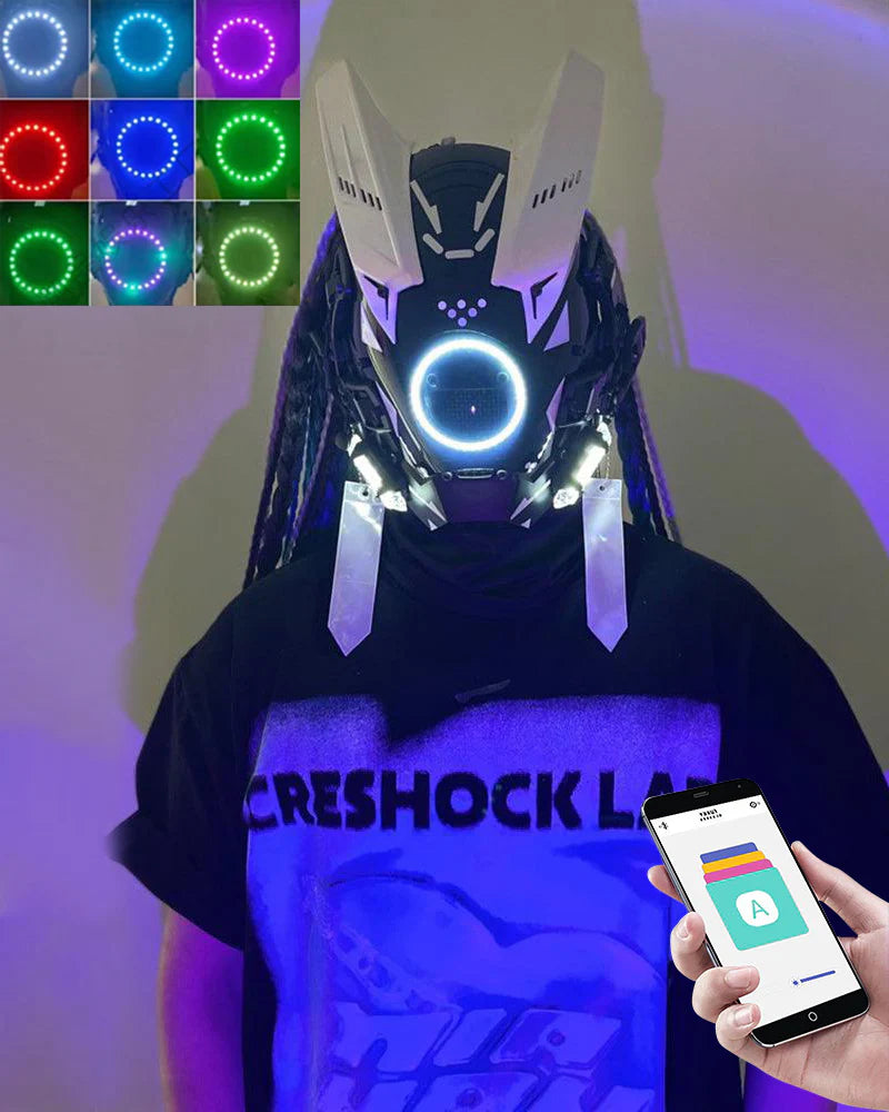 Dreadlocks Led Cyberpunk Helmet Mask