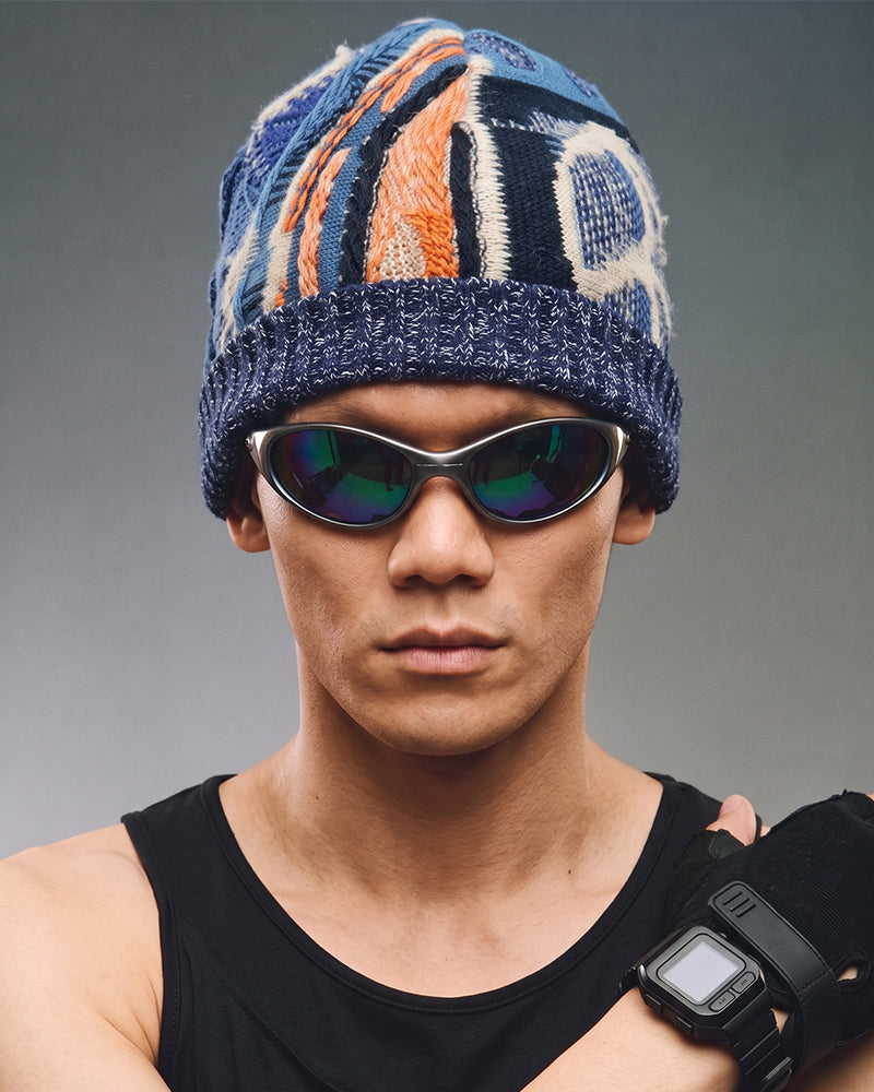 Wasteland Patchwork Jacquard Knitted Hat