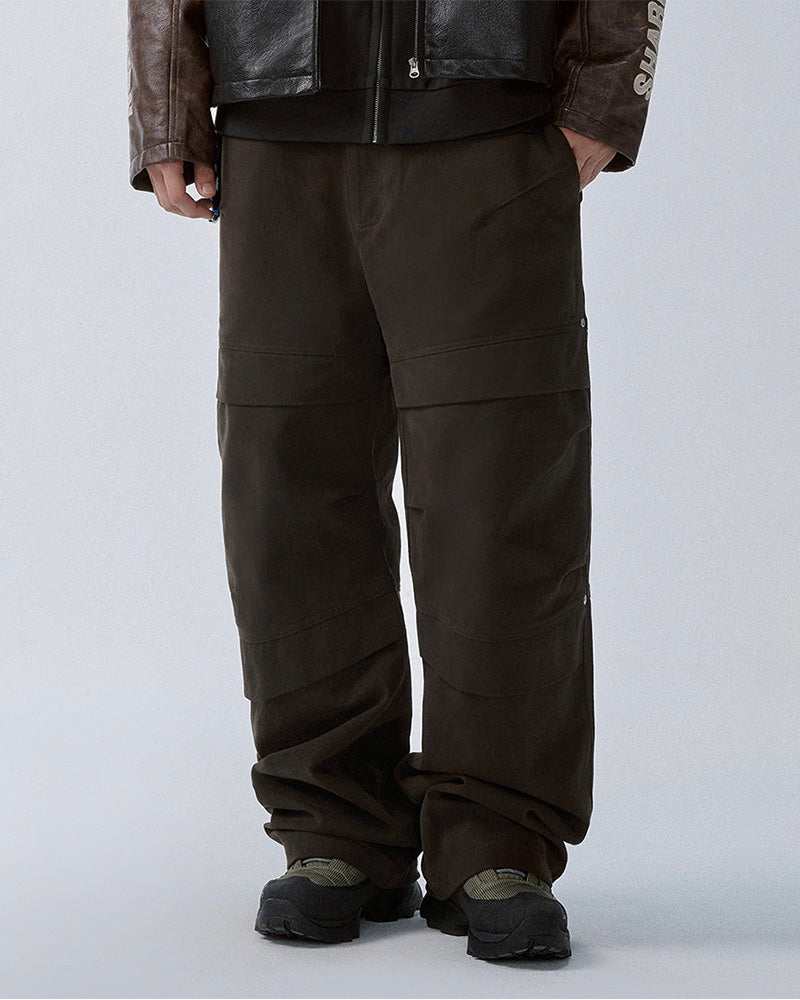 Destructured Pleated-knee Cargo Pants