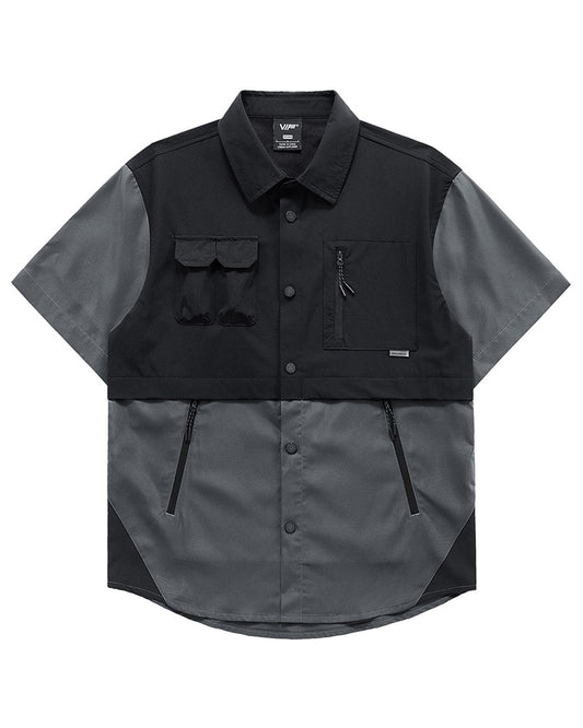 Techwear Fake Two-piece Tactical Short Sleeve Shirt