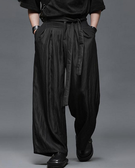 Minimalist Japanese Zen Wide-Leg Hakama Pants