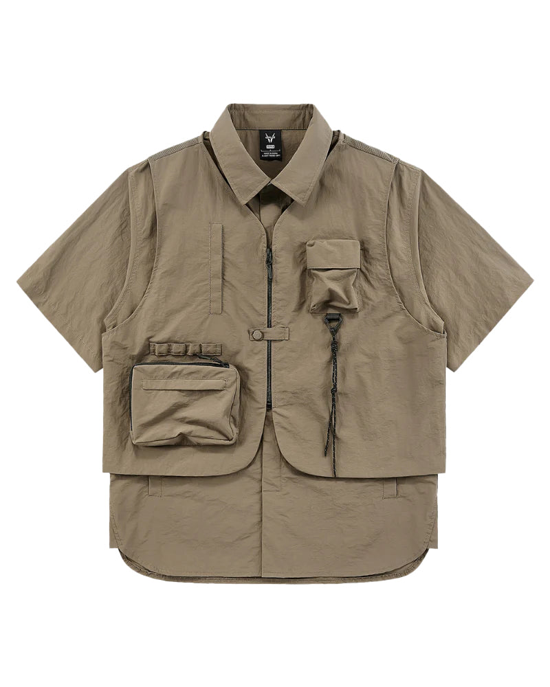 Functional Fake Two-Piece Short Sleeve Tech Shirt