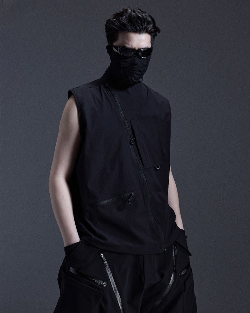 Asymmetric-Zip Techwear Tactical Vest