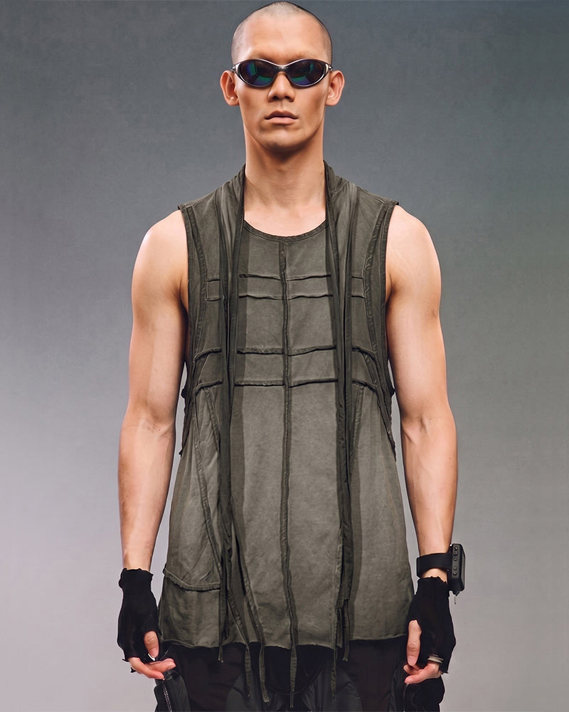 Wasteland Deconstructed Splicing Sleeveless T-Shirt
