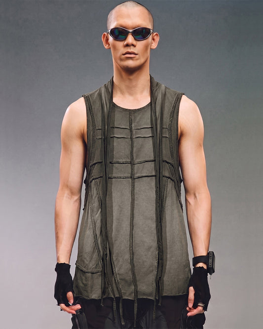 Wasteland Deconstructed Splicing Sleeveless T-Shirt