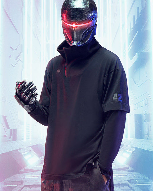 Cyberpunk Outfits Iron Warrior Fake Two Pieces T-Shirt